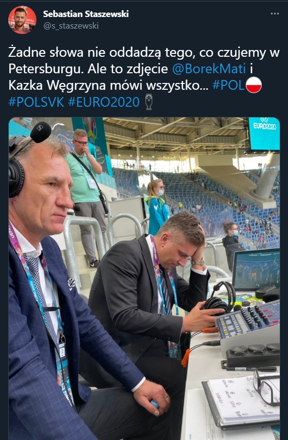 Kazimierz Węgrzyn i Mateusz Borek po meczu Polski...